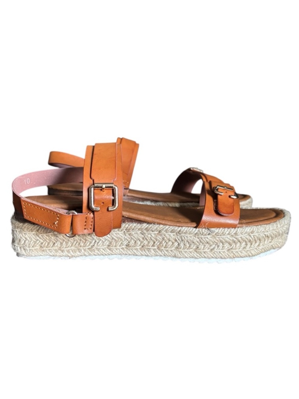 Natural Reflections Platform Cushioned Sandals Size 10